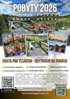 Ubytování: školy v přírodě, výlety, letní tábory, kurzy