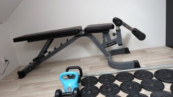 Posilovací lavice, činky a kotouče