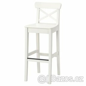 Barový stolek, bříza+NOVÁ Barová stolička s opěrkou