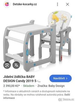 Jídelní židle- kombinovaná se stolkem
