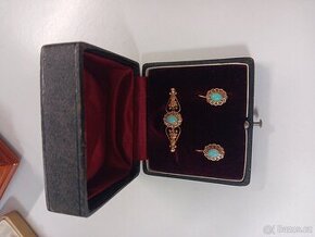Luxusní zlatá souprava-zlato14k,opály,perly