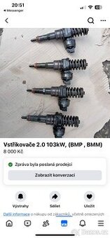 Vstřiky na škoda octavia 2 bmn bmp