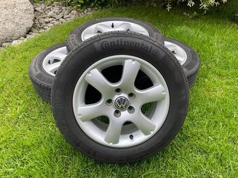 Prodám-Sadu Alu VW 5x100mm, ET43, R14,185/60R14