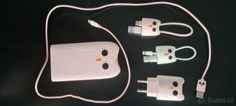 575 - PowerBanka + Kabe USB- ; Kabel iphone + adaptér 2xUSB