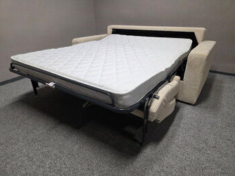 Nový rozkládací gauč s postelí krémový manšestr