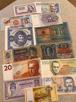 Bankovky + stříbrné mince