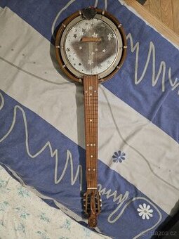 6strunné Kytarové Banjo – Unikátní vyřezávaná hlava (Lev)