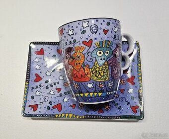 NOVÝ Designový hrnek a podšálek POP Art J. Rizzi Goebel