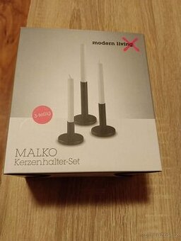 Sada svícnů na dlouhé svíčky – 3 ks, černé (nové)