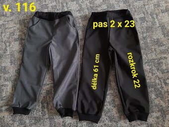 Letní softshellové kalhoty v. 116, 122, 128, 134