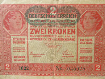Bankovka 2 Koruny r. 1917 - 1