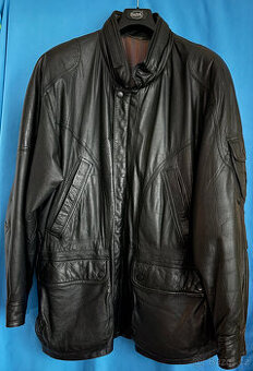 Černá bunda z pravé kůže, vel. 54