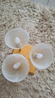 Stropní svítidlo, 3 žárovky, mléčné sklo