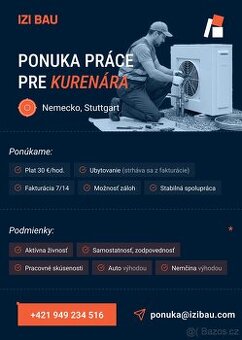 Nabídka práce Německo – Instalatér topenář 30 € / hod