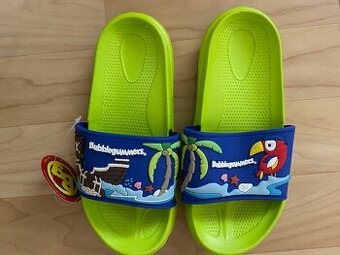 Zelené pantofle s piráty, vel.32, NOVÉ, zn.Baťa
