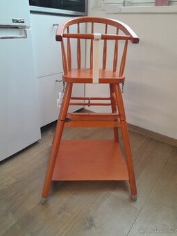 Kvalitní dřevěná židlička + stoleček