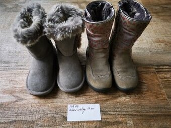 28 zimní dívčí obuv - teplé kozačky