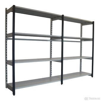 Prodám policové kovové regály vysoká nosnost 300 kg