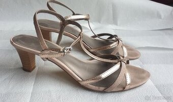 Růžovo-stříbrné dámské společenské boty značky Tamaris. v.40