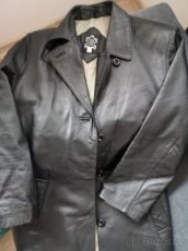 Kožený kabát-černý,Vel.38-40 - 1