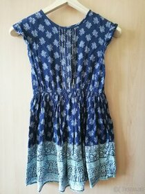 dívčí letní viscosové chladivé modré šaty -orient indie styl