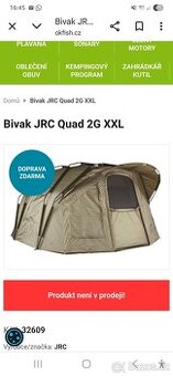 Prodám úplně nový bivak JRC GUAD 2G XXL