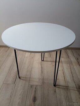 Bílý kulatý stůl průměr 80 cm