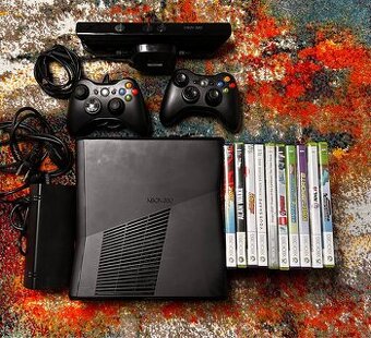 Xbox 360 + hry, ovladače a kinect
