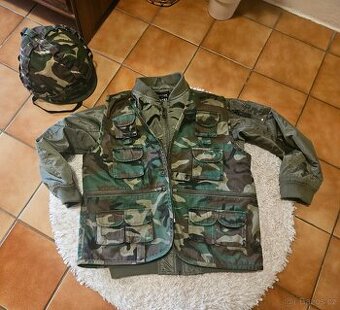Army komplet - 2x taktická vesta, bunda, helma