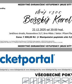 Můj vzor božský Karel Brno 22.12.2025 od 20:00