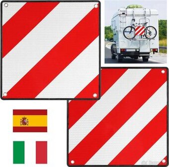 Výstražná značka 2v1 Španělsko a Itálie z hliníku 50 x 50 cm