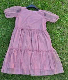 Šaty růžové s třpytkami vel 152