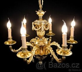 Starožitný lustr zlacený bronz Mazarin - 1