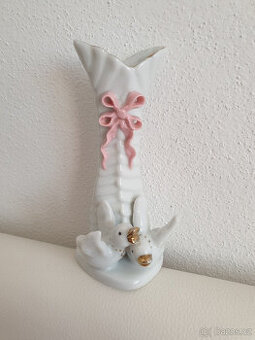 Retro dekorace romantická vázička holubičky ptáčci