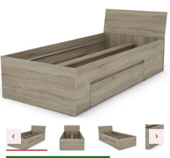 Postel s šuplíkem a roštem - 1