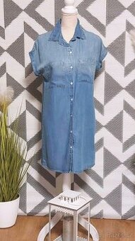 LEHOUNKÉ LETNÍ ŠATY-DŽÍNS EFEKT-ZILCREMO-vel. S