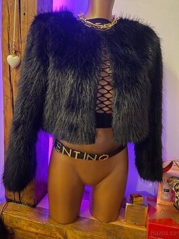 NOVÝ Luxusní krátký kožíšek S/M