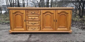 Masivní dubová velká komoda s šuplíky