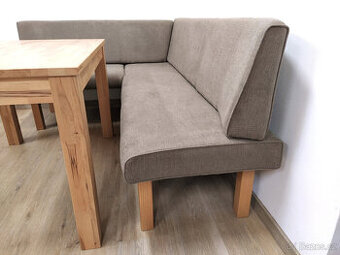 Nová jídelní rohová lavice polstrovaná Sahara - hnědo-šedá