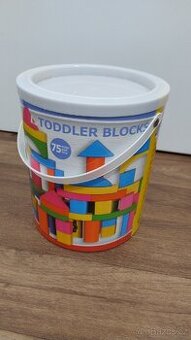 Dřevěné kostky - stavebnice cca 100ks