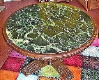 STŮL KULATÝ S MRAMOROVOU DESKOU