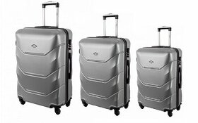 Cestovní kufry skořepinové, sada 3kusů,stříbrný