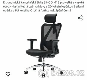 Nové ergonomické kancelářské křeslo SIHOO M18 - II.jakost