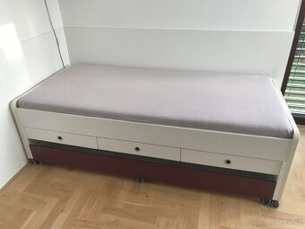 Postel s výsuvným lůžkem a 3 úložnými zásuvkami