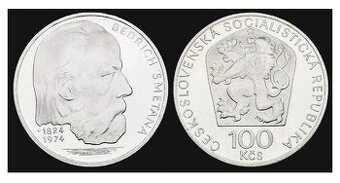 100kc Smetana 1974 stříbrná