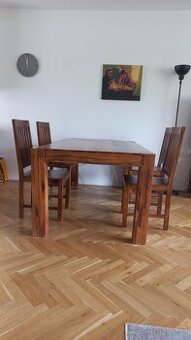 jidelni stůl + 4 židle masiv palisandr
