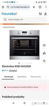 pečící vestavná trouba Electrolux