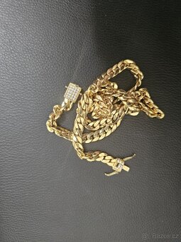 Zlato 18k, 32,3g, 60cm, nádherný kubánský vzor, 1697kč/g