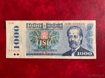 Bankovka 1000 Kčs 1985