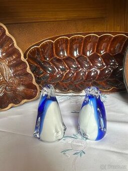 Skleněný tučňák - těžítko